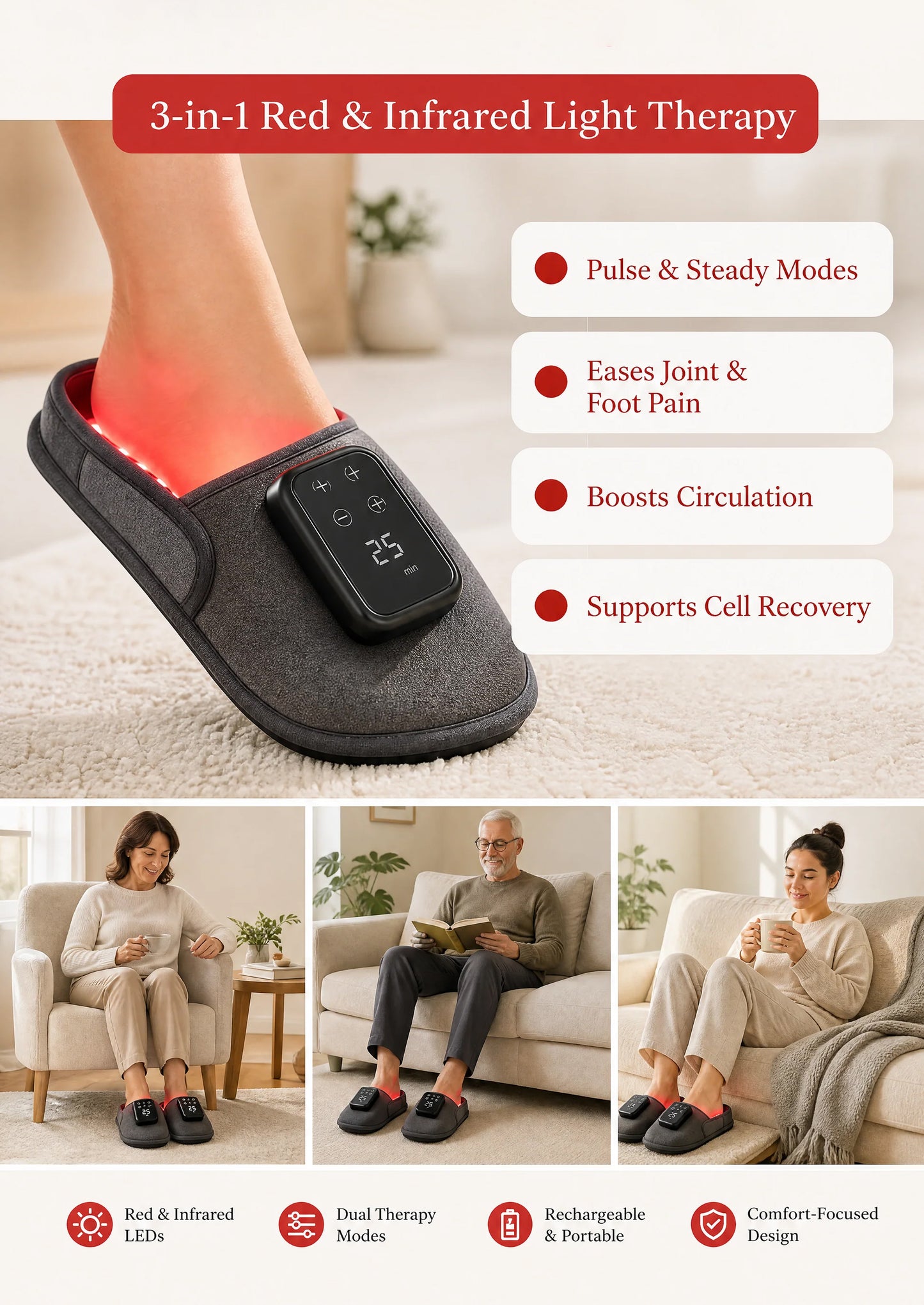 Theraglow™ Red Light Slippers